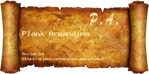 Plank Armandina névjegykártya